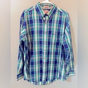 Vintage The Fox Collection men's extra large  BLUE Red Green Cotton Blend Plaid